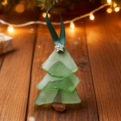 ✨ Limited Batch: 【Coastal Christmas Charm🎄】Hand-Gathered Sea Glass Ornaments