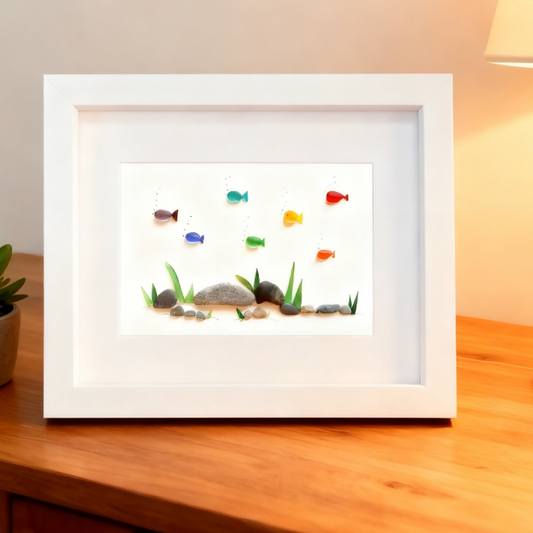【Coastal Gallery Series】Sea Glass &amp; Pebble Art: Rainbow Reef🌈