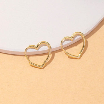 HEART HOOP EARRINGS (PAIR)