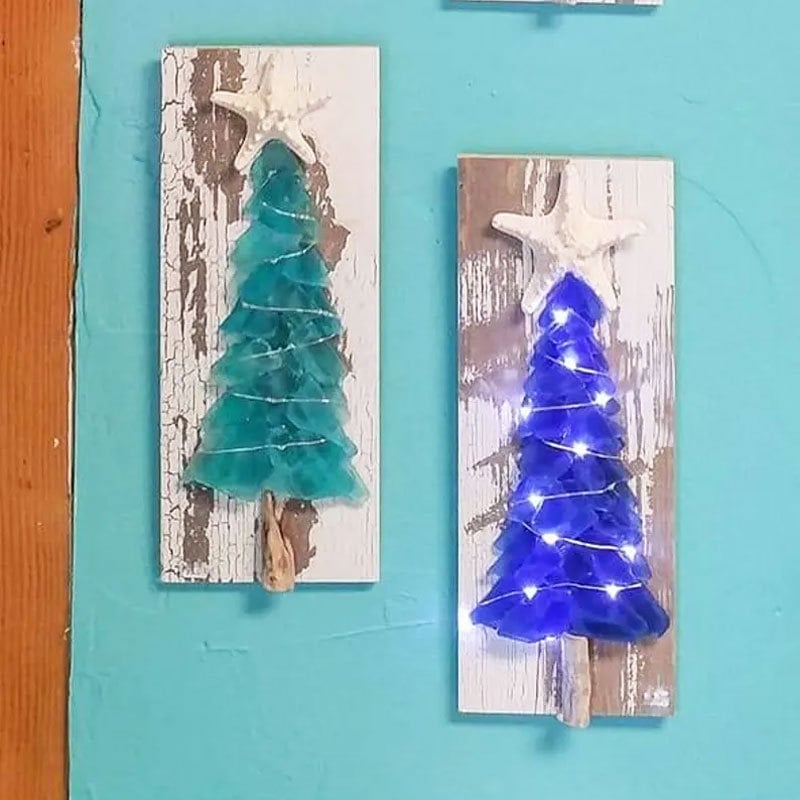 🌲DIY Sea Glass Christmas Tree